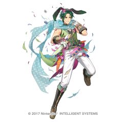  1boy animal_ears battle_damage belt black_boots black_hairband black_pants black_shirt blue_scarf boots carrot clenched_teeth commentary_request dagger easter_egg egg fake_animal_ears fighting_stance fingerless_gloves fire_emblem fire_emblem:_path_of_radiance fire_emblem:_radiant_dawn fire_emblem_heroes gloves green_hair green_jacket green_vest hairband holding holding_dagger holding_knife holding_weapon jacket knife male_focus official_alternate_costume official_art open_mouth pants rabbit_ears scarf shirt simple_background sleeveless solo sothe_(fire_emblem) sothe_(in_the_breeze)_(fire_emblem) teeth torn_clothes torn_pants tsunakawa vest weapon white_gloves yellow_eyes 