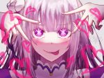  1girl amami30207648 blush close-up closed_mouth double_v emilia_(re:zero) flower hair_flower hair_ornament heart highres hoshino_ai_(oshi_no_ko) light_purple_hair oshi_no_ko re:zero_kara_hajimeru_isekai_seikatsu smile solo star-shaped_pupils star_(symbol) symbol-shaped_pupils tongue tongue_out v violet_eyes voice_actor_connection 