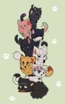  absurdres animal_on_head animalization beads black_hair blank_eyes blonde_hair blue_eyes braid cat cat_on_head closed_eyes colored_tips forehead_protector green_eyes highres himejima_gyoumei iguro_obanai kanroji_mitsuri kimetsu_no_yaiba kochou_shinobu looking_at_viewer multicolored_hair no_humans on_head open_mouth ou331 paw_print pink_hair prayer_beads purple_hair red_eyes redhead rengoku_kyoujurou scar scar_on_face scar_on_forehead shinazugawa_sanemi short_hair stack streaked_hair tears tokitou_muichirou tomioka_giyuu twin_braids two-tone_hair uzui_tengen yellow_eyes 