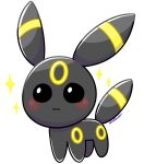  all_fours black_eyes black_fur blush closed_mouth cosplay creature full_body highres looking_at_viewer meme ninfiavee no_humans pokemon pokemon_(game) pokemon_gsc simple_background tbh_creature_(meme) umbreon umbreon_(cosplay) very_big_eyes white_background 