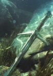  caustics game_cg gwent_(game) highres no_humans non-web_source official_art rock sword the_witcher_(series) underwater weapon 