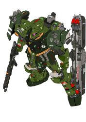  absurdres beam_rifle cable char's_counterattack commentary_request energy_gun ganma_kamiya geara_doga geara_doga_kai glowing glowing_eye gundam highres mecha mecha_focus military_rank_insignia missile mobile_suit neo_zeon no_humans panzerfaust robot roundel science_fiction shield shoulder_spikes spikes violet_eyes weapon white_background 