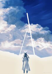  absurdres blue_archive blue_sky clouds commentary highres kani_etizen03 saori_(blue_archive) scenery sky untranslatable_commentary 
