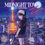  1girl absurdres album_cover animal_ears animal_hat baseball_cap black_hair black_socks building cat_ears cat_hat character_name city cityscape closed_mouth cover denonbu fake_animal_ears fanny_pack fuyuakatsuki hat highres kurogane_tama long_sleeves looking_at_viewer night night_sky official_art outdoors paw_print plaid plaid_skirt pleated_skirt poncho second-party_source shirt short_hair skirt sky skyscraper smile socks solo song_name standing star_(sky) white_shirt yellow_eyes 