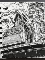  1boy 2girls animal_print animalization bodysuit cat chen chen_(cat) closed_eyes crossover dress fox gap_(touhou) hat hat_ribbon long_hair long_sleeves marvel mob_cap multiple_girls multiple_tails open_mouth photo_(medium) print_bodysuit ribbon shirt silk smile spider-man spider-man_(series) spider_print spider_web superhero_costume suteruko tabard tail touhou traditional_media train two_tails usami_renko very_long_hair wide_sleeves yakumo_ran yakumo_ran_(fox) yakumo_yukari 