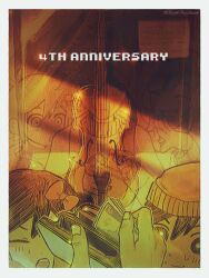  2girls 3boys alternate_costume anniversary antenna_hair artist_name aubrey_(faraway)_(omori) aubrey_(omori) banknote basil_(faraway)_(omori) basil_(omori) black_hair blush bow bright_pupils brothers closed_eyes closed_mouth commentary dollar_bill double-parted_bangs english_commentary flower hair_between_eyes hair_bow hair_flower hair_ornament hat hero_(faraway)_(omori) hero_(omori) highres holding holding_money holding_wallet instrument kel_(faraway)_(omori) kel_(omori) long_hair mari_(faraway)_(omori) mari_(omori) milkymilkyshark money multiple_boys multiple_girls omori open_mouth pink_bow short_hair siblings sidelocks sweatdrop teeth upper_teeth_only violin wallet white_pupils 