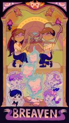  +_+ 2girls 4boys angel_wings antenna_hair apron aubrey_(headspace)_(omori) aubrey_(omori) biscuit_(omori) black_shoes black_skirt black_tank_top blush bow bread bright_pupils brother_and_sister brothers brown_hair brown_shirt chibi chibi_only closed_eyes collared_pajamas collared_shirt colored_skin commentary dark-skinned_female dark-skinned_male dark_skin double-parted_bangs doughie_(omori) food fried_egg gingerdead_man_(omori) hair_between_eyes hair_bow halo hero_(headspace)_(omori) hero_(omori) highres holding holding_jar jam jar kel_(headspace)_(omori) kel_(omori) living_bread_(omori) long_hair long_skirt long_sleeves looking_at_viewer milkymilkyshark multiple_boys multiple_girls neckerchief omori omori_(omori) open_mouth pajamas pants parted_bangs parted_lips pink_bow purple_hair red_neckerchief shirt shoes short_hair short_sleeves siblings sidelocks skirt smile striped_clothes striped_pajamas striped_pants tank_top toast_ghost_(omori) tongue tongue_out twins vertical-striped_clothes vertical-striped_pajamas vertical-striped_pants violet_eyes white_apron white_pajamas white_pants white_pupils white_skin wings yellow_eyes 