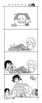  2011_sendai_earthquake_and_tsunami 4koma charlotte_munchhausen comic hachisuka_tomoe helicopter house ikeda_takashi kazama_ushio matsubara_koino monochrome murasame_sumika sasameki_koto semimaru_mayu taema_miyako tears torioi_kiyori 