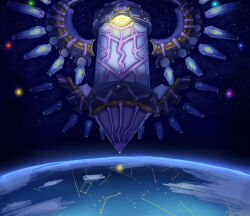 1other commentary_request glowing heart highres kirby:_planet_robobot kirby_(series) mechanical_wings no_humans other_focus planet solo star_(sky) star_dream sttt_(mjuf5745) wings 