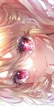  1girl blonde_hair blush close-up closed_mouth commentary_request highres hoshino_ruby oshi_no_ko pinapo_25 red_eyes red_nails sideways smile solo star_(symbol) star_in_eye symbol_in_eye 