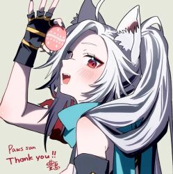 1girl animal_ears easter_egg happy_birthday indie_virtual_youtuber long_hair paws_(vtuber) virtual_youtuber
