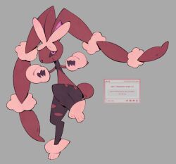  1girl animal_ears black_sclera body_fur brown_fur colored_sclera full_body furry furry_female grey_background looking_at_viewer lopunny mega_lopunny mega_pokemon pantyhose pink_eyes pokemon pokemon_(creature) rabbit_ears rabbit_girl rabbit_tail simple_background solo standing sunnydr0pdraws tail torn_clothes two-tone_fur yellow_fur 