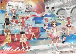  6+girls anaguma_sakina arm_behind_back arms_at_sides arms_behind_head artist_request ashikaga_setsuna bad_source baluster bare_shoulders black_dress black_hair black_sleeves blue_dress blue_hair blue_pants border braid braided_bangs brown_hair card center-flap_bangs chair closed_mouth copyright_logo copyright_name curtains detached_sleeves double_bun dress everyone figure_skating_dress floating_card gradient_clothes gradient_dress group_picture hair_bun hairband high_ponytail high_side_ponytail highres holding holding_card ice_skates kamisaki_hikaru kanie_honami kobuta_main logo long_hair looking_ahead looking_at_viewer medalist_(manga) multiple_girls niwatori_hina niwatori_sana official_art outside_border pants ponytail risu_kurumi roba_manaka sarukawa_rinna short_dress short_hair short_side_ponytail short_twintails siblings side_ponytail sidelocks sisters sitting sitting_on_stairs skates sleeveless sleeveless_dress smile stairs standing takeda_momoga tonakai_noto twins twintails umitsuki_waka ushikawa_yotsuha wavy_sidelocks white_border white_hairband yagi_yuuna yuitsuka_inori 