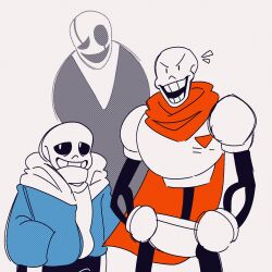  >:d 1:1 2023 2d 3boys armor behind_another black_coat black_shorts blue_jacket blue_shorts brothers cape coat digital_media gloves halftone halftone_background hands_in_pockets hands_on_own_hips height_difference highres hole_in_hand hollow_eyes hood hood_down hooded_jacket humanoid jacket long_sleeves male male_focus male_only monster monster_boy multiple_boys notice_lines onerudegentlman open_clothes open_jacket open_mouth papyrus_(undertale) partially_colored red_cape red_gloves sans_(undertale) shirt shorts siblings simple_background single_vertical_stripe skeleton standing striped_clothes striped_shorts teeth trio undead undertale uneven_eyes upper_body utdr_(toby_fox) vertical-striped_clothes vertical-striped_shorts w.d._gaster white_armor white_background white_hood white_shirt white_stripes 