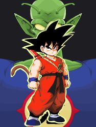  >:( 2boys antennae bald bare_arms belt black_background black_belt black_eyes black_hair blue_shirt blue_shoes brown_tail clenched_hands collarbone colored_sclera colored_skin commentary_request dot_pupils dougi dragon_ball dragon_ball_(classic) frown full_body glaring green_skin long_pointy_ears looking_at_another male_focus microsoft_paint_(medium) monkey_tail multiple_boys namekian official_style outline piccolo_daimaou pixel_art pointy_ears red_dougi rf_(aruehu) ruyi_jingu_bang shirt shoes short_hair simple_background socks son_goku spiky_hair standing tail v-neck v-shaped_eyebrows variant_set white_socks wristband yellow_outline yellow_sclera 