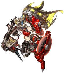  1girl absurdres anonymous_(yu-gi-oh!) asymmetrical_legwear bare_shoulders breasts duel_monster game_cg gas_mask hair_between_eyes highres kewl_tune_rs looking_at_viewer mask midriff multicolored_eyes multicolored_hair official_art red_tube_top small_breasts solo stitched strapless third-party_source tube_top yu-gi-oh! yu-gi-oh!_master_duel 