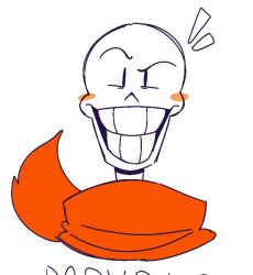  1boy 2023 2d blush_stickers closed_mouth commentary cropped_head digital_media english_commentary humanoid male male_focus male_only monster monster_boy notice_lines onerudegentlman papyrus_(undertale) red_scarf scarf simple_background skeleton solo teeth undead undertale utdr_(toby_fox) white_background |_| 