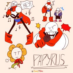  1:1 2023 2d 3boys =_= armor ben-day_dots black_shorts blue_jacket blue_shorts bone boots brothers cape character_name chibi chibi_inset covered_mouth cropped_torso digital_media english_text flower flowey_(undertale) full_body gloves grey_hood hands_in_pockets hands_on_own_hips height_difference highres holding holding_microphone hollow_eyes hood hood_down hooded_jacket humanoid jacket long_sleeves male male_focus male_only microphone monster monster_boy multiple_boys multiple_views music musical_note notice_lines onerudegentlman open_clothes open_jacket open_mouth papyrus_(undertale) pink_slippers plant puff_of_air red_boots red_cape red_gloves red_ribbon ribbon sans_(undertale) screentones shirt shorts siblings simple_background singing single_vertical_stripe skeleton slippers socks speech_bubble standing striped_clothes striped_shorts teeth text trio undead undertale utdr_(toby_fox) variant_set vertical-striped_clothes vertical-striped_shorts white_armor white_shirt white_socks white_stripes xd yellow_background yellow_flower |_| 
