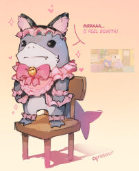  1boy animal_ears blonde_hair cat_ears chair cyrosaur dog dress family_guy fins fish_tail highres jeff_the_land_shark maid marvel marvel_rivals parody shark shark_fin shark_tail tail 