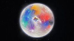  1other absurdres artist_name artist_request backlighting black_background black_eyes character_name closed_mouth color_contrast colorful english_commentary facial_mark glowing highres jirachi moon no_humans no_nose planet pokemon pokemon_(creature) pokemon_focus signature solo space star_(sky) tagme twitter_username 