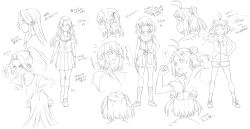  3girls absurdres commentary_request cosmic_(crownclowncosmic) highres jintsuu_(kancolle) kantai_collection long_hair looking_at_viewer multiple_girls naka_(kancolle) open_mouth pleated_skirt profile school_uniform sendai_(kancolle) shorts skirt smile socks twintails 