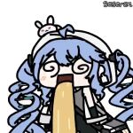 1girl @_@ animated_gif girls&amp;#039;_frontline_neural_cloud girls_frontline long_hair open_mouth seseren vomiting