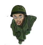  blue_eyes crazy explosive full_metal_jacket glasses grenade helmet laughing military non-web_source self-upload soldier vietnam_war 