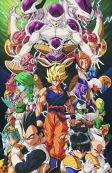  1st_form_frieza 2nd_form_frieza 3rd_form_frieza animal_on_head antennae appule aqua_hair armor bald biceps black_eyes black_hair black_horns blonde_hair blue_bodysuit blue_boots blue_eyes blue_sash blue_shirt blue_skin bodysuit boots braid bulma burter cape captain_ginyu character_request clenched_hand clenched_hands clenched_teeth closed_mouth colored_skin commentary completion_time crossed_arms dende dodoria dragon_ball dragon_ball_(object) dragon_ball_z electricity english_commentary evil_grin evil_smile fighting_stance final_form_frieza frieza frog ginyu_force gloves green_eyes green_hair green_skin grin guldo hairband highres horns jeice kiwi_(dragon_ball) kuririn muscular muscular_male nail_(dragon_ball) namek namekian on_head orange_hair orange_pants pants piccolo planet pointy_ears porunga purple_skin recoome red_hairband red_skin saichoro saiyan_armor sash scouter shirt smile son_gohan son_goku spacecraft spikes spiky_hair super_saiyan super_saiyan_1 teeth torn_clothes torn_pants torn_shirt turban vegeta vest walking white_cape white_gloves white_hair white_turban wizyakuza wristband yellow_vest zarbon 