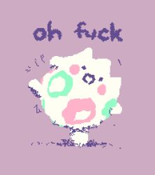  :o animal_focus animated animated_gif blush_stickers commentary english_commentary lowres no_humans no_lineart pocketdragon pokemon pokemon_(creature) pokemon_focus profanity purple_background solo standing standing_on_one_leg togepi wigglypaint_(medium) 