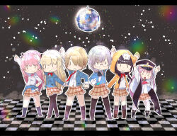  >:( >:) >_< 6+girls :> aikawa_megumi animal_ears animal_hood animal_on_head arm_up arms_up asakura_karen_(heaven_burns_red) ascot black_boots black_cape black_hair black_hat black_pantyhose black_ribbon black_shoes black_socks black_thighhighs blonde_hair blue_jacket blunt_bangs blush boots bow bowtie braid bun_cover cape cat cat_ears cat_hood cat_on_head checkered_floor clenched_hand closed_mouth clothes_around_waist collared_shirt commentary_request confetti deformed disco_ball double_bun facing_viewer fake_animal_ears full_body grey_hair hair_between_eyes hair_bobbles hair_bun hair_ornament hair_over_one_eye hair_ribbon half_up_braid hand_on_own_hip hat heaven_burns_red highres hood hood_up hooded_jacket index_finger_raised indoors izumi_yuki jacket jacket_around_waist kayamori_ruka kneehighs kunimi_tama lace-up_boots letterboxed long_bangs long_hair long_sleeves looking_at_viewer low_side_ponytail low_twintails military_hat miniskirt multiple_girls narby_(heaven_burns_red) neck_ribbon necktie o_o ogayan0301 on_head one_eye_covered open_clothes open_jacket open_mouth orange_jacket outline pantyhose peaked_cap pink_hair pleated_skirt red_ascot red_bow red_bowtie red_necktie red_ribbon ribbon shirt shoes short_hair side_ponytail skirt smile smirk smug socks standing straight_hair striped_clothes striped_pantyhose team_31a_(heaven_burns_red) teeth thigh-highs toujou_tsukasa twintails two_side_up upper_teeth_only v-shaped_eyebrows vertical-striped_clothes vertical-striped_pantyhose very_long_hair white_outline white_ribbon white_shirt white_thighhighs zettai_ryouiki |_| 
