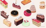  artist_name cake cake_slice chocolate_cake food food_focus fruit kuboitomoko no_humans original painting_(medium) raspberry simple_background still_life strawberry strawberry_slice traditional_media watercolor_(medium) white_background 