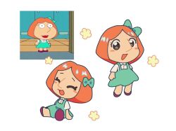  aged_down animification black_eyes blush_stickers chibi chibi_only child cupidcry family_guy large_nose lois_griffin multiple_views non-web_source orange_hair reference_inset short_hair simple_background sitting white_background 