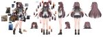  1girl absurdres bandaid bandaid_on_knee bandaid_on_leg belt_buckle black_shorts boots brown_hair buckle charm_(object) clipboard color_guide concept_art cropped_jacket dinergate_(girls&#039;_frontline) expressionless full_body girls&#039;_frontline_2:_exilium girls_frontline gloves goggles goggles_on_head highres jacket long_hair mayling_shen_(girls&#039;_frontline_2) mole mole_under_eye multiple_views official_art one_side_up orange_eyes orange_socks pliers reference_sheet shirt shorts simple_background sleeves_rolled_up socks standing thermos toolbox tools turnaround very_long_hair wanzi_chi_baozi white_background white_shirt 
