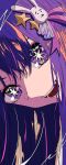  1girl absurdres hair_ornament highres hoshino_ai_(oshi_no_ko) long_hair natsugu72 open_mouth oshi_no_ko purple_hair rabbit_hair_ornament smile solo star-shaped_pupils star_(symbol) symbol-shaped_pupils teeth violet_eyes 
