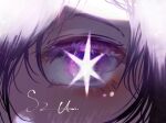  1girl artist_name close-up colored_eyelashes commentary_request eye_focus eyelashes hoshino_ai_(oshi_no_ko) oshi_no_ko partial_commentary purple_hair sizu_picture star-shaped_pupils star_(symbol) symbol-shaped_pupils violet_eyes 