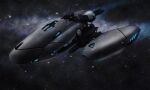  chavito34 commentary concept_art corvette_(eve_online) dark eve_online flying glowing grey_theme military military_vehicle motion_blur no_humans original outdoors science_fiction sky space spacecraft star_(sky) starry_sky thrusters vehicle_focus 