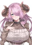  1girl absurdres alternate_costume blue_eyes breasts demon_horns draph granblue_fantasy hair_over_one_eye highres horns kurakura_s3 large_breasts light_purple_hair long_hair looking_at_viewer narmaya_(granblue_fantasy) pointy_ears purple_hair smile solo tagme very_long_hair 