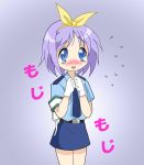  blush gloves hiiragi_tsukasa imaden lucky_star police police_uniform policewoman purple_hair short_hair uniform 