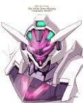  absurdres copyright_name ebikawa_kanetake glowing gundam gundam_lfrith_jiu gundam_suisei_no_majo gundam_suisei_no_majo:_vanadis_heart highres mecha mobile_suit no_humans pink_eyes portrait robot science_fiction signature solo v-fin 