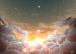  absurdres chinese_commentary clouds commentary_request gradient_sky highres no_humans original outdoors rune_xiao scenery signature sky star_(sky) starry_sky still_life sun 