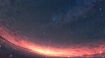  chinese_commentary clouds commentary_request highres horizon lens_flare light_particles mountainous_horizon night night_sky no_humans original outdoors rune_xiao scenery signature sky star_(sky) starry_sky still_life sunset 