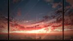  chinese_commentary cityscape clouds commentary_request highres horizon lens_flare light_rays mountainous_horizon no_humans original outdoors rune_xiao scenery signature sky star_(sky) starry_sky still_life sun sunset 