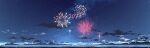  2023 absurdres chinese_commentary clouds commentary_request fireworks highres horizon mountainous_horizon night night_sky no_humans original outdoors rune_xiao scenery shooting_star signature sky still_life 