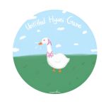  artist_request bird goose grass hyuni_(character) indie_virtual_youtuber neck_ribbon on_grass original pink_eyes pink_hair ribbon untitled_goose_game white_hair wings 