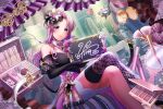 d4dj dress long_hair purple_hair smile yano_hiiro yellow_eyes