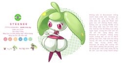 arrow_(symbol) blawn_z bounsweet character_name closed_mouth commentary_request evolutionary_line full_body height highres pink_eyes poke_ball_symbol pokedex_number pokemon pokemon_(creature) pokemon_focus solo standing stats steenee translation_request tsareena vietnamese_commentary vietnamese_text weight white_background 