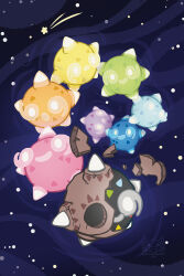  :o alternate_color artist_name artsyaxolotl breaking commentary dated debris english_commentary highres minior minior_(blue_core) minior_(core) minior_(green_core) minior_(indigo_core) minior_(meteor) minior_(orange_core) minior_(red_core) minior_(violet_core) minior_(yellow_core) no_humans open_mouth pokemon pokemon_(creature) pokemon_focus redrawn shiny_and_normal shiny_pokemon shooting_star smile space star_(sky) star_(symbol) 