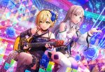 blonde_hair d4dj dress guitar short_hair tendou_hayate tsukimiyama_nagisa yellow_eyes