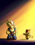  2boys ^_^ biceps black_footwear black_hair blood blood_on_clothes blood_on_hands blue_pants blue_wristband blush boots child closed_eyes commentary_request crying dougi dragon_ball dragon_ball_(object) dragon_ball_super dragon_ball_super_super_hero dragon_ball_z dual_persona gohan_beast hat highres kneeling koukyouji light_rays long_sleeves looking_at_another looking_to_the_side male_child male_focus monkey_tail multiple_boys muscular muscular_male open_mouth pants pectorals red_eyes red_headwear red_sash sash smile son_gohan spiky_hair tail tears time_paradox white_hair wristband 
