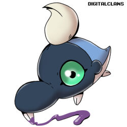 animal_focus artist_name buck_teeth commentary digimon digitalclaws english_commentary full_body no_humans parody pokemon pokemon_(creature) pokemon_focus shroodle simple_background solo style_parody teeth white_background 